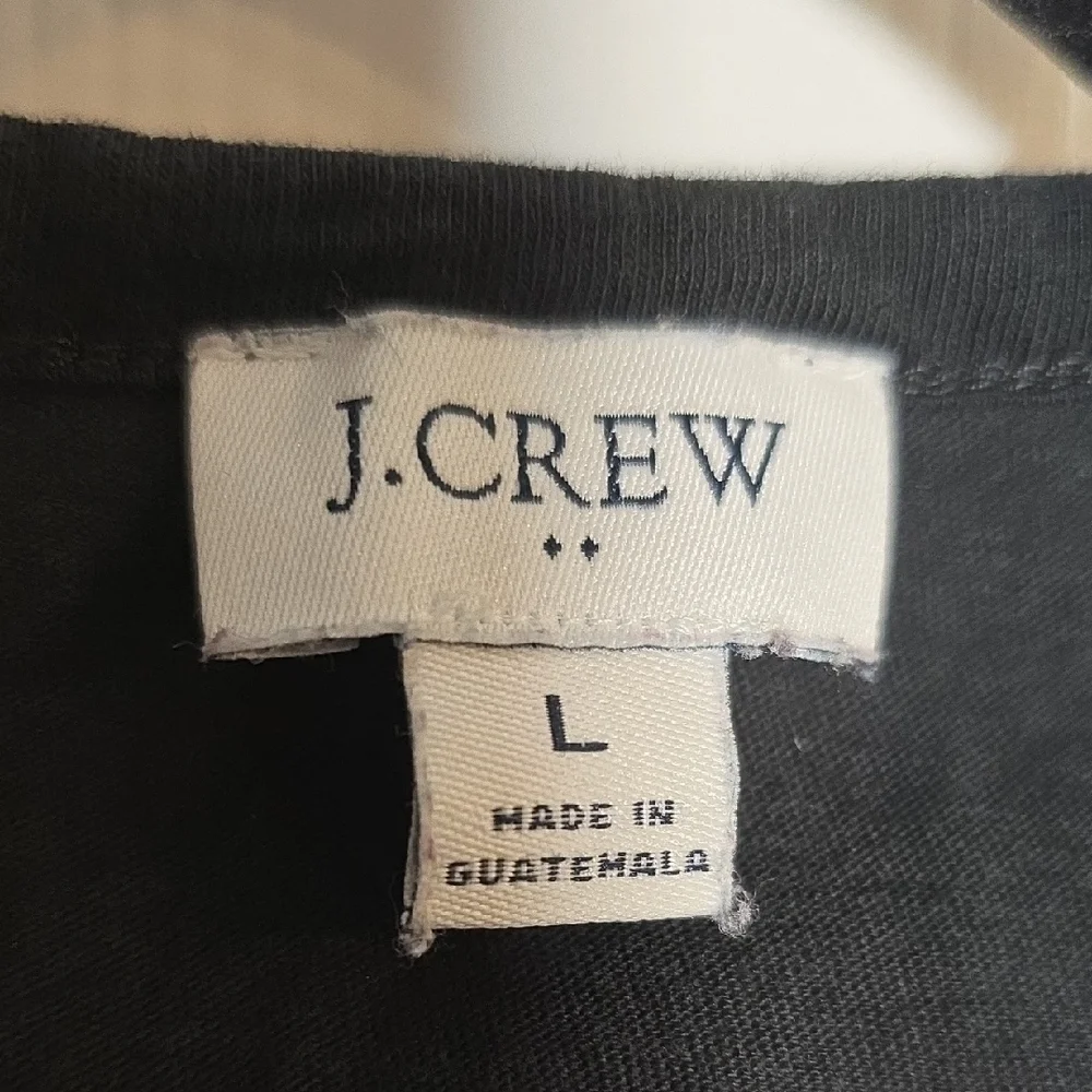 J. Crew Womens Large L Classic Black T-shirt Dress Garment